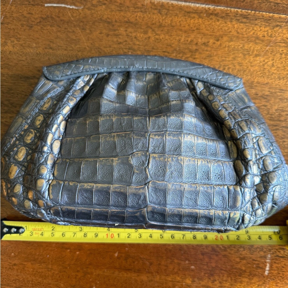 Nancy Gonzalez Metallic Crocodile Pattern Bag - Picture 5 of 9